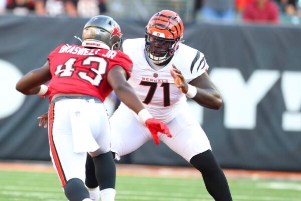 Bengals' Amarius Mims is growing into a senior OL role