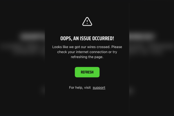 DraftKings customers are experiencing error messages in the Sportsbook app