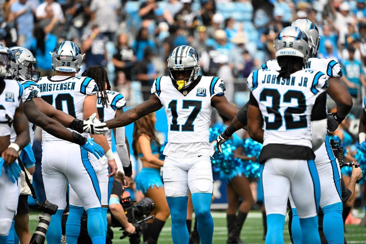 Former South Carolina WR Xavier Legette scores his first NFL touchdown with the Panthers