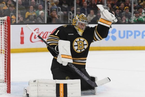 Swayman picked up the win in the Bruins' home opener after camp was halted