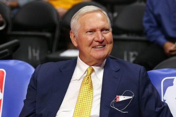 Warriors honor NBA legend Jerry West with court posters