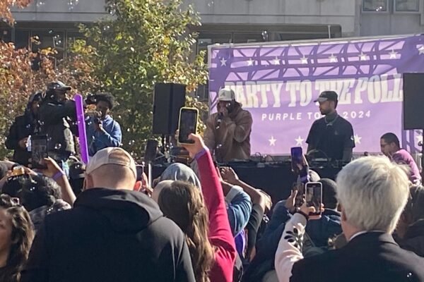 A star-studded dance party arrives at LOVE Park to encourage voting