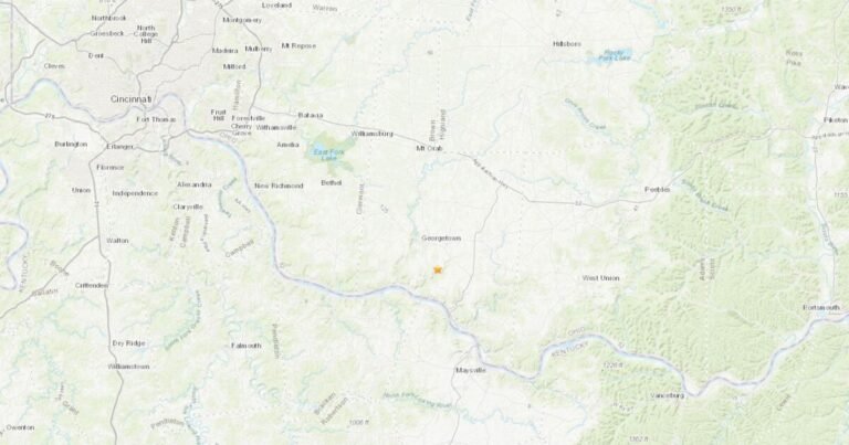 A weak earthquake was reported on the Ohio-Kentucky border