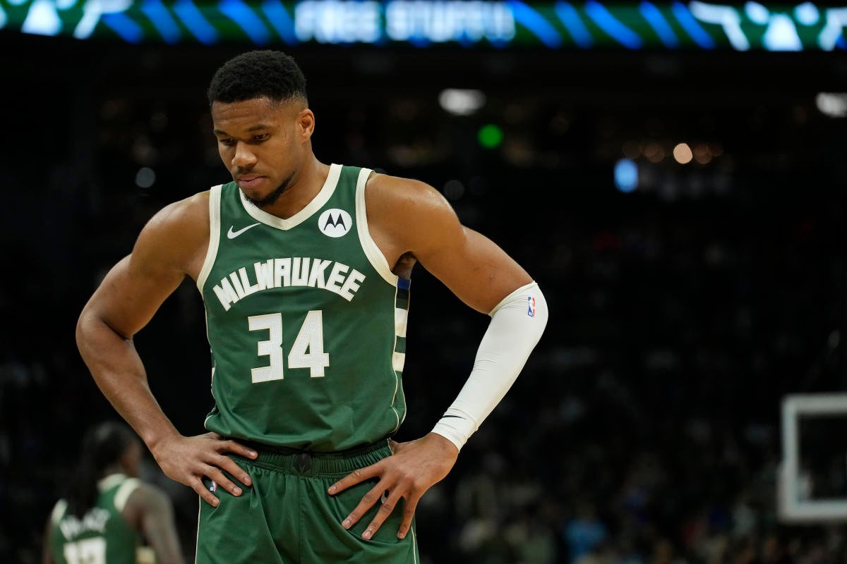 Bucks star Giannis Antetokounmpo missed Monday's loss to the Cavaliers with an adductor muscle injury