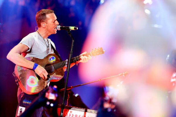 Coldplay's Chris Martin fell through a trap door during a concert in Melbourne