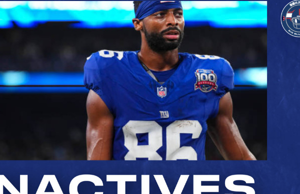 Giants-Panthers Inactive, Injury Updates: Jason Pinnock is out for the Giants
